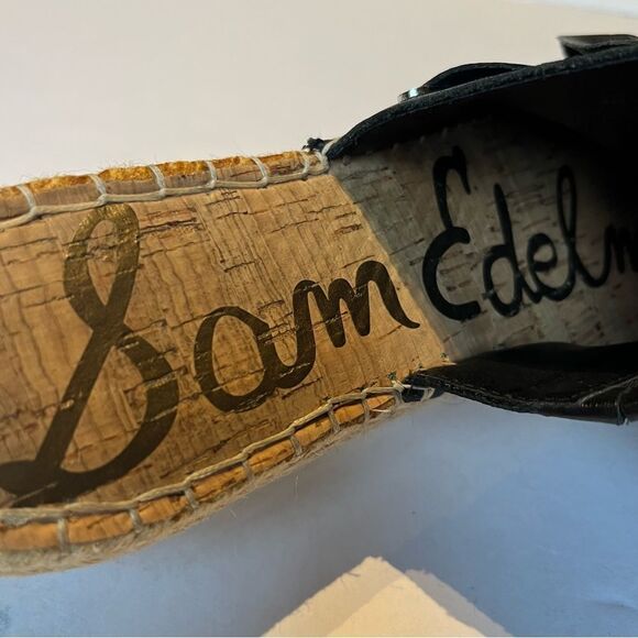 Sam Edelman Women's Espadrilles Black Leather Bow Top Size 9M Lynda - Picture 10 of 12